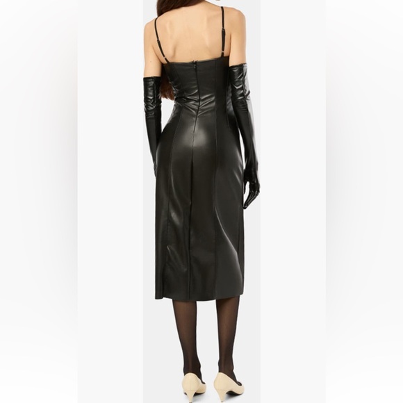 WeWoreWhat Black Vegan Leather Corset Dress Size 2 - Picture 4 of 8